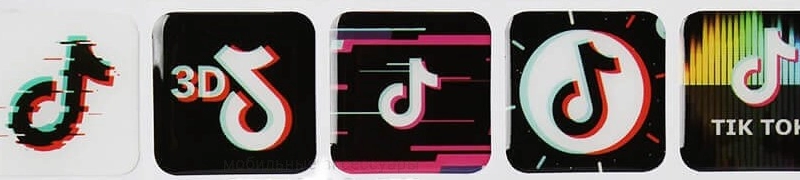 3D наклейки стикеры на телефон "TikTok", блистер 20 и 5 шт
