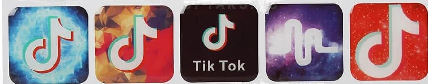 Фиолетовый 3d наклейки стикеры на телефон "TikTok", блистер 20 и 5 шт