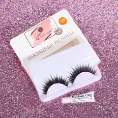 Ресницы накладные Пышные лучики, с клеем, цвет чёрный 032