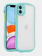 Синий чехол матовый с полукруглыми краями Apple iPhone 12, 12Pro, 12mini, 11, 11Pro, 11ProMax