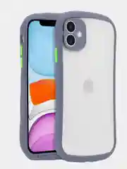 Серый меланж чехол матовый с полукруглыми краями Apple iPhone 12, 12Pro, 12mini, 11, 11Pro, 11ProMax