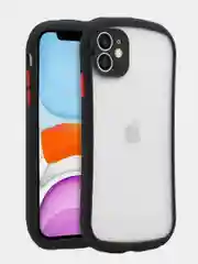 Черный чехол матовый с полукруглыми краями Apple iPhone 12, 12Pro, 12mini, 11, 11Pro, 11ProMax