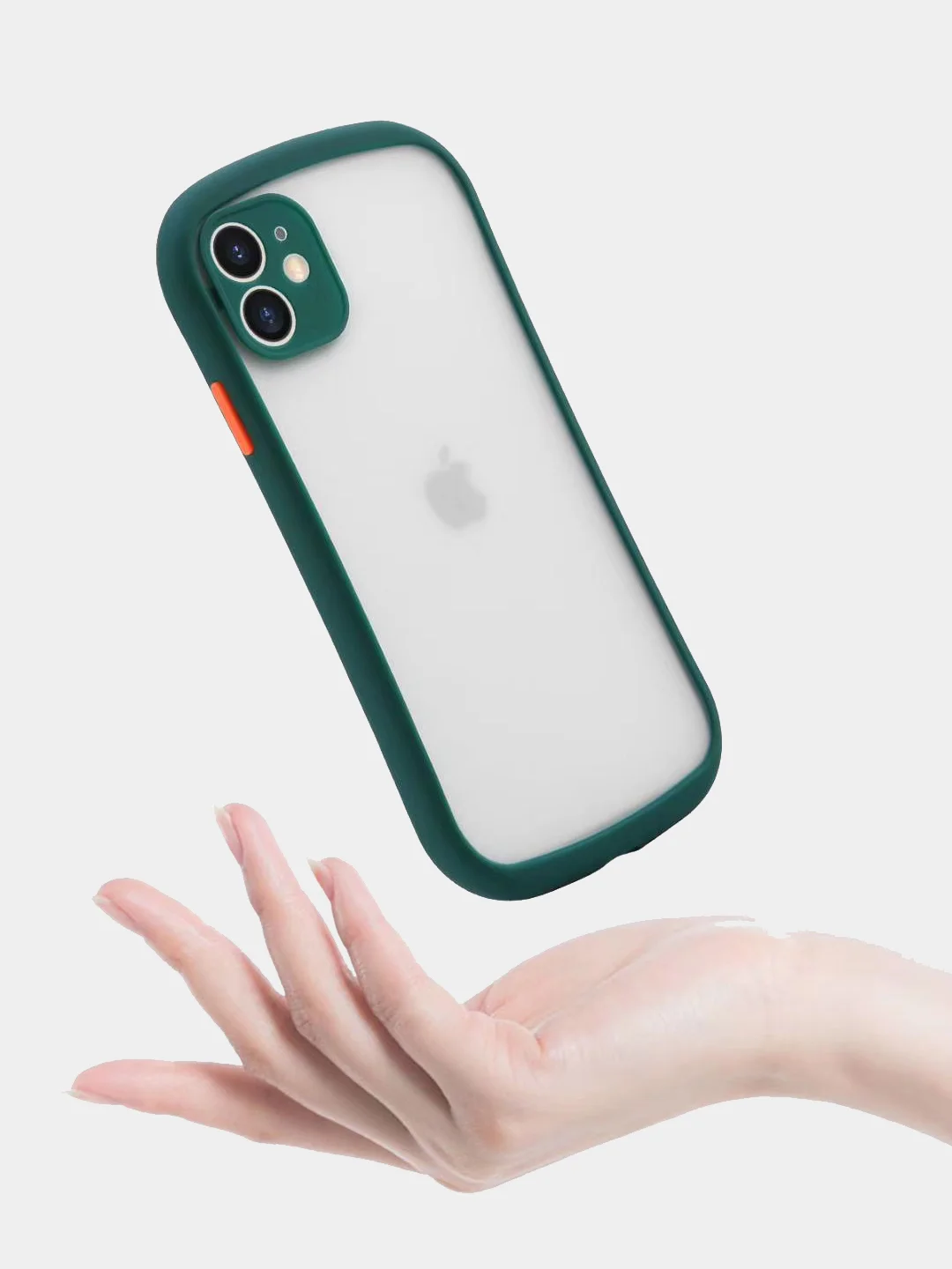 Серый меланж чехол матовый с полукруглыми краями Apple iPhone 12, 12Pro, 12mini, 11, 11Pro, 11ProMax