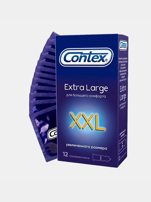 Презервативы увеличенного размера Contex "Extra Large", 12 штук
