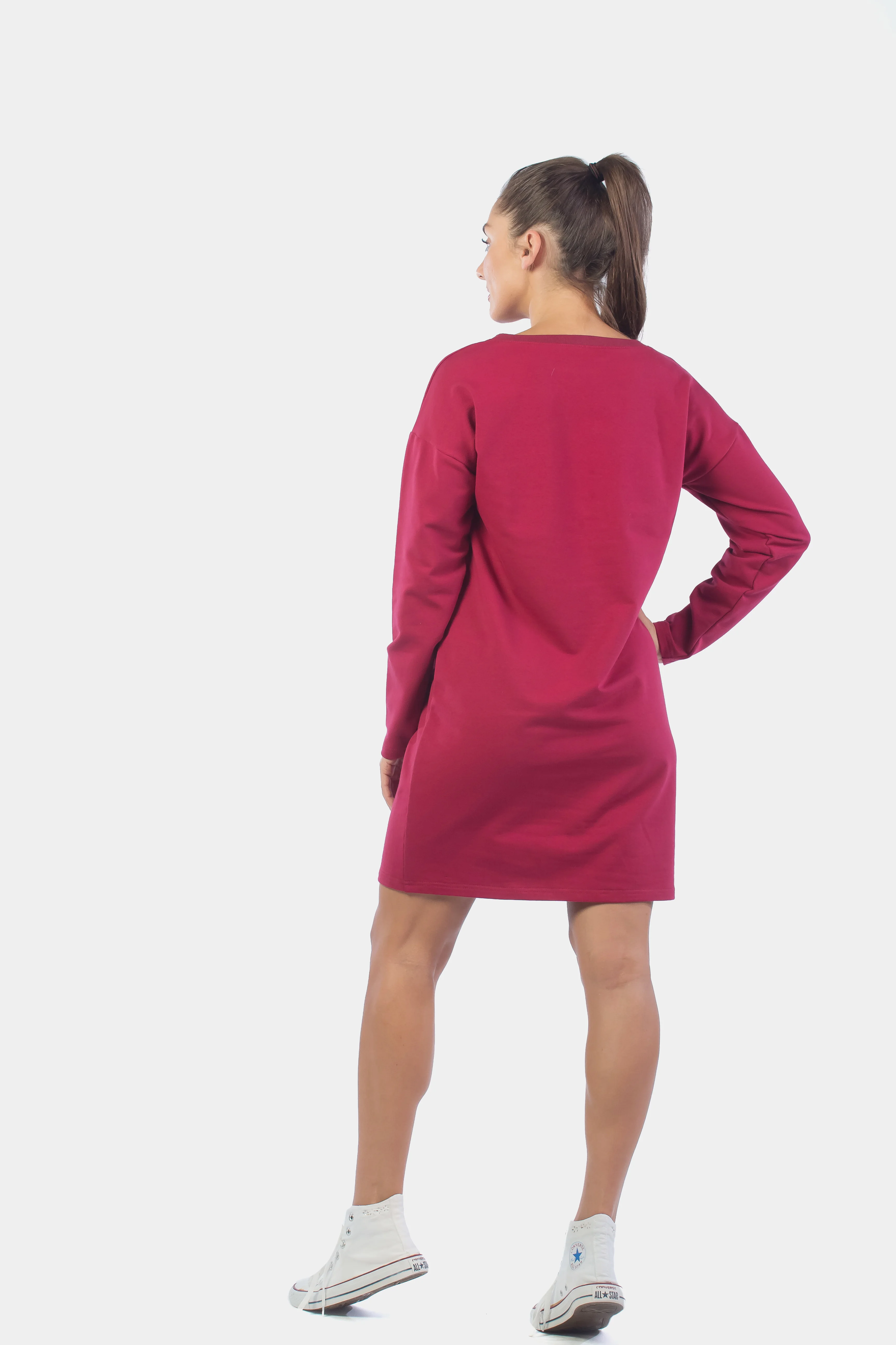 Платье из футера Лица ФП1406П3 бордовый, KLERY