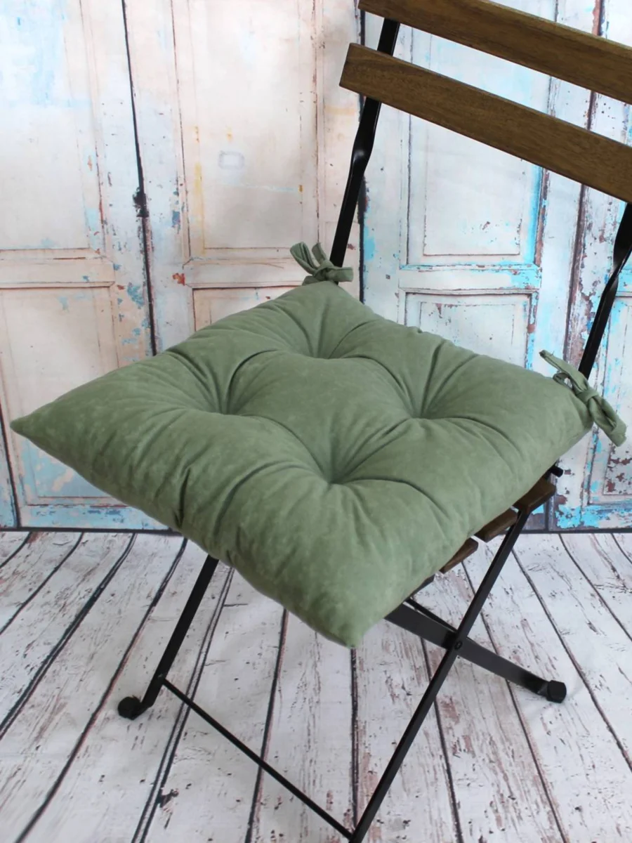Бирюзовый подушка на стул Матех Velours, 42 х 41 см