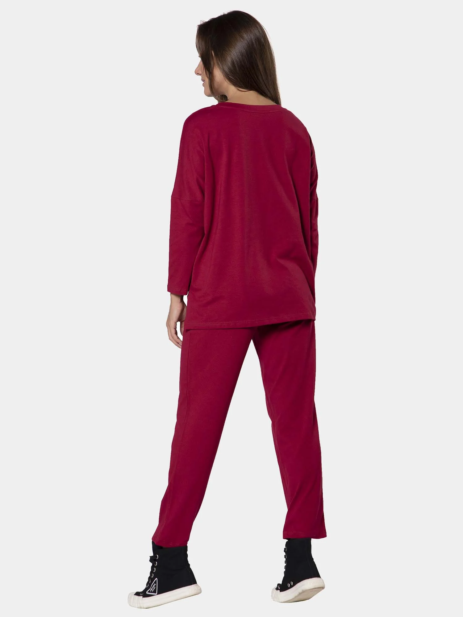 Костюм женский Life is life КЛК1450П1 бордовый, KLERY