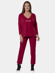 Костюм женский Life is life КЛК1450П1 бордовый, KLERY