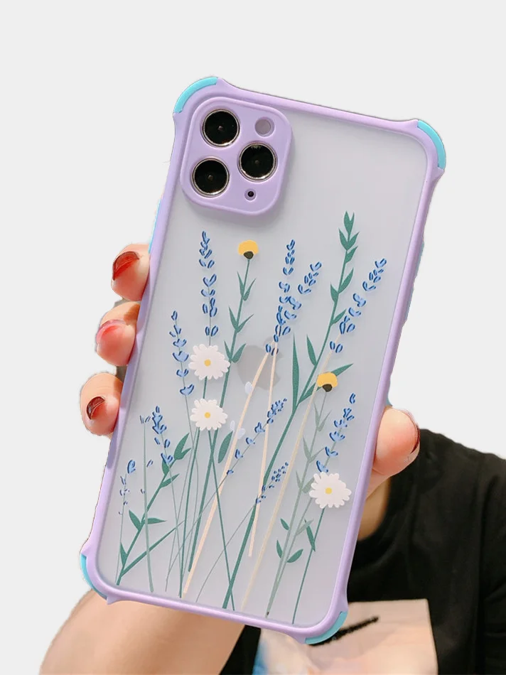 Голубой чехол с цветами для Apple iPhone 12, 12 Pro, 12 Pro Max, 12 mini , 11 , 11 Pro, 11 Pro Max