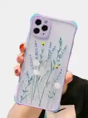 Голубой чехол с цветами для Apple iPhone 12, 12 Pro, 12 Pro Max, 12 mini , 11 , 11 Pro, 11 Pro Max