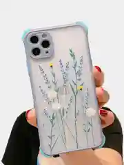Голубой чехол с цветами для Apple iPhone 12, 12 Pro, 12 Pro Max, 12 mini , 11 , 11 Pro, 11 Pro Max