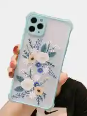 Голубой чехол с цветами для Apple iPhone 12, 12 Pro, 12 Pro Max, 12 mini , 11 , 11 Pro, 11 Pro Max