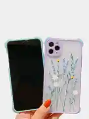 Голубой чехол с цветами для Apple iPhone 12, 12 Pro, 12 Pro Max, 12 mini , 11 , 11 Pro, 11 Pro Max