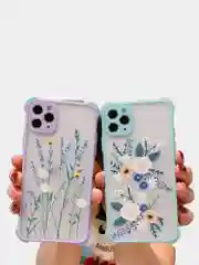 Голубой чехол с цветами для Apple iPhone 12, 12 Pro, 12 Pro Max, 12 mini , 11 , 11 Pro, 11 Pro Max
