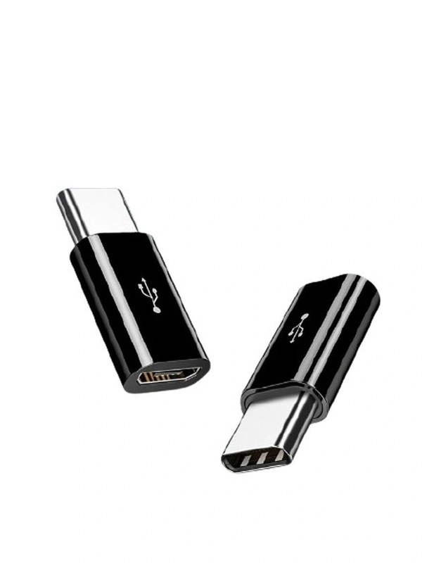 Адаптер-переходник Coffeesoft MicroUSB, USB type C, OTG, black, короткий