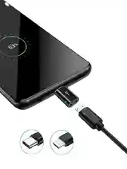 Адаптер-переходник Coffeesoft MicroUSB, USB type C, OTG, black, короткий