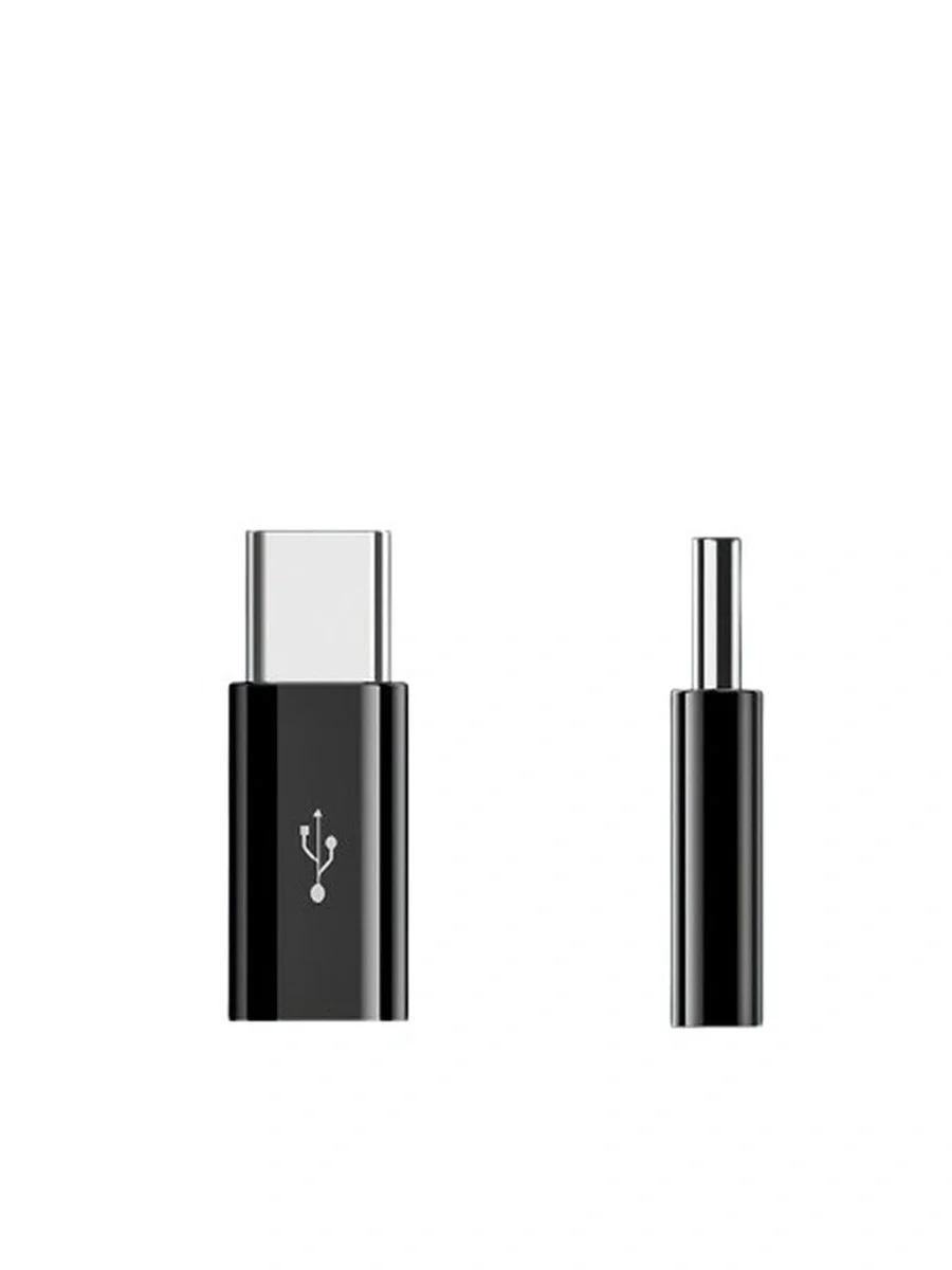 Адаптер-переходник Coffeesoft MicroUSB, USB type C, OTG, black, короткий