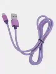 Фиолетовый кабель LuazON, Micro - USB, lighting 1 А, 1 м, пластиковое армирование, ПВХ, штекер металл