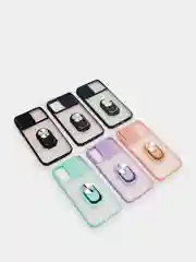 Чехол с защитой камеры для iPhone 12, полупрозрачный цветной