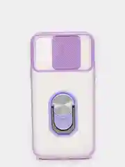 Лавандовый чехол с защитой камеры для iPhone 12, полупрозрачный цветной