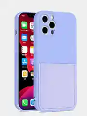 Лавандовый силиконовый чехол шёлк wallet для карт и визиток Apple iPhone X/XR/XS/11/12/Mini/Pro Max