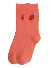Коралловый меланж яркие носки с принтом Фрукты Fruits