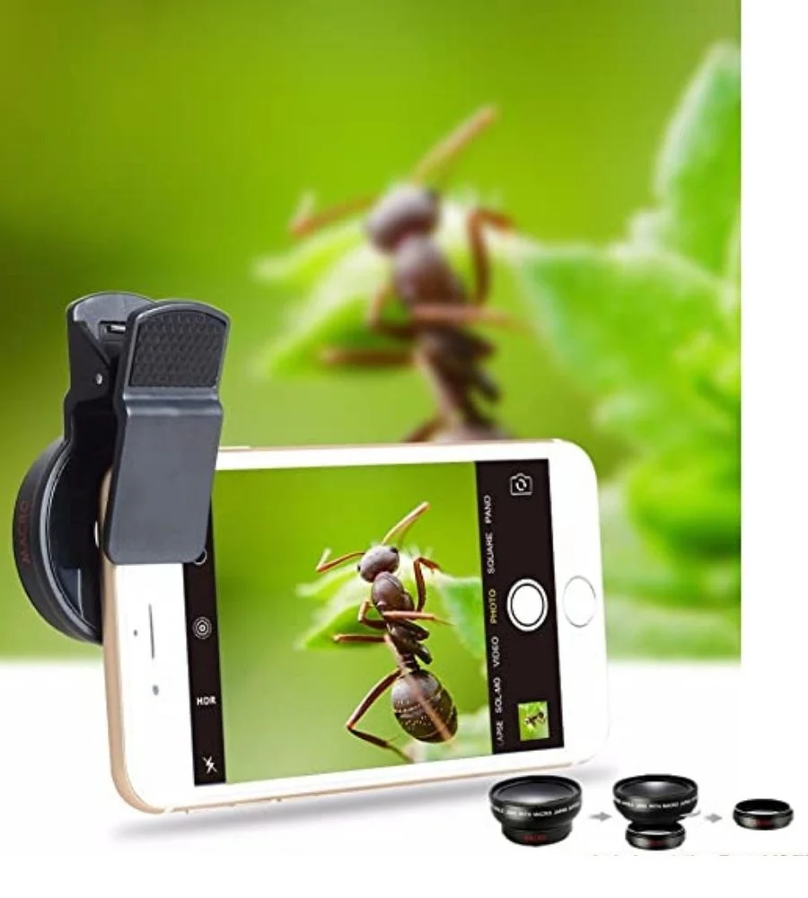 Объектив с функциями Macro 0,45Х широкоугольный и 12.5X макро для iPhone и Android проф HD