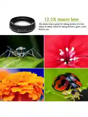 Объектив с функциями Macro 0,45Х широкоугольный и 12.5X макро для iPhone и Android проф HD