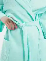 Вафельный женский халат с капюшоном, банный, Lilians