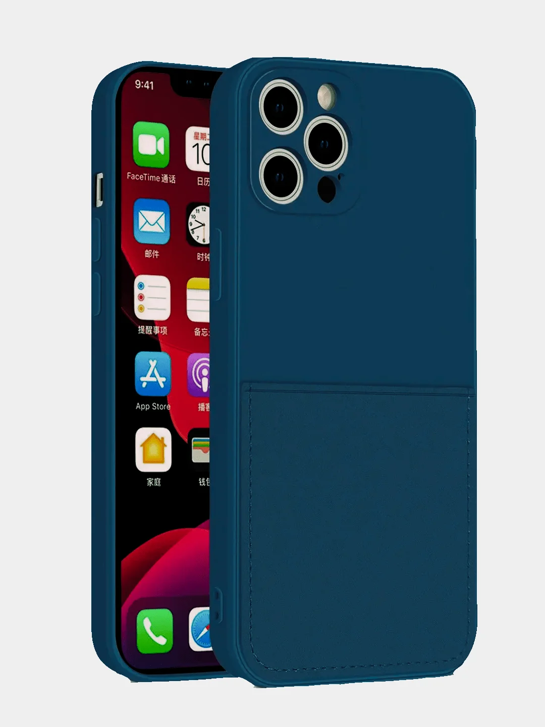 Морской силиконовый чехол шёлк wallet для карт и визиток Apple iPhone X/XR/XS/11/12/Mini/Pro Max