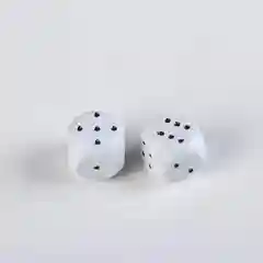 Кубик игральный, белый, 2 шт