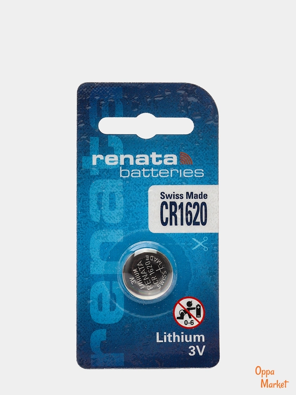 Батарейка Renata 1620, CR1620, BR1620, DL1620 3V, 3 вольта, литиевая