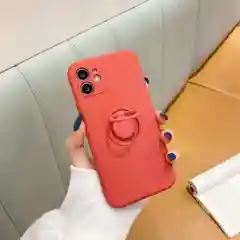 Красный чехол для iPhone 12 mini, с кольцом держателем