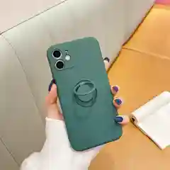 Зеленый чехол для iPhone 12 mini, с кольцом держателем