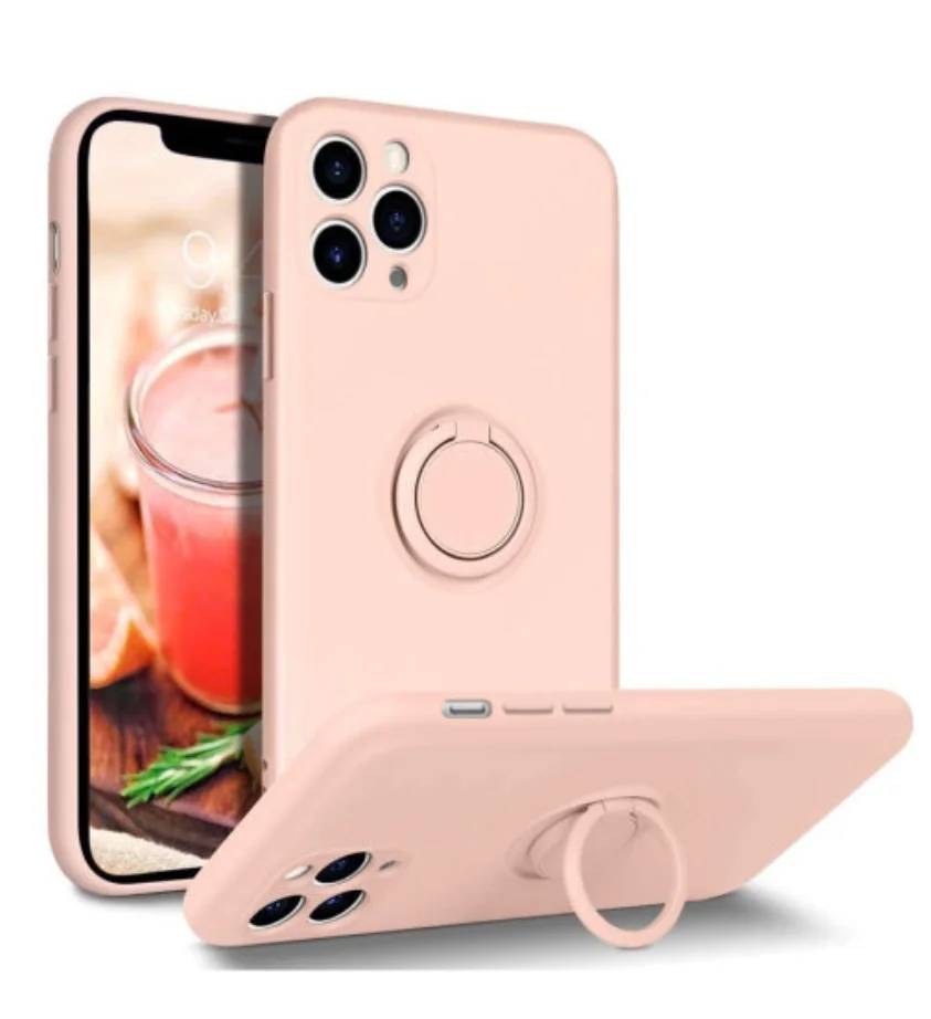 Розовый чехол для iPhone 11 pro, с кольцом держателем