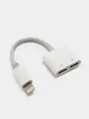 Адаптер-переходник для iPhone, аудио конвертер lightning, двойной