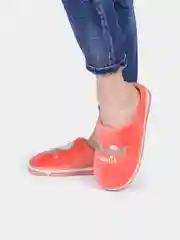 Коралловый меланж тапочки домашние женские
