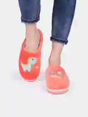 Коралловый меланж тапочки домашние женские