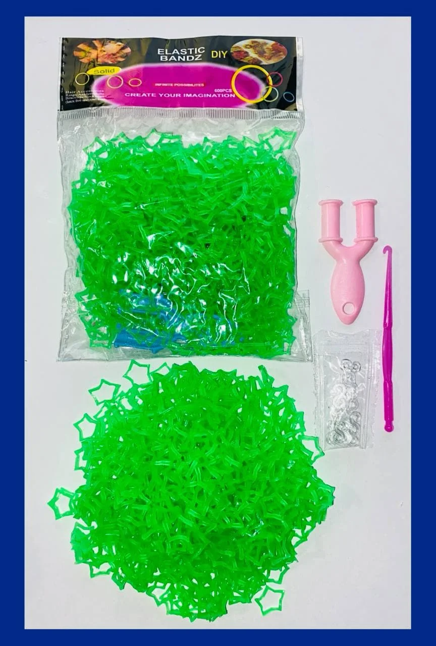 Зеленый резинки для плетения Loom Bands "Звезда", 600 штук