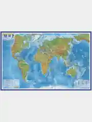Интерактивная карта Мир физический, 1:29М, 101 х 67