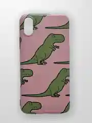 Коралловый чехол для iPhone X/XS, XS Max, XR "Дино и принты"