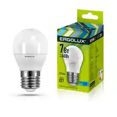 Лампа светодиодная Ergolux 7Вт Е27 холодный свет шар (12145)