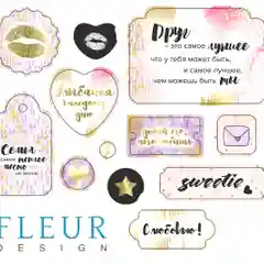 Наборы чипбордов Pretty violet Fleur Design