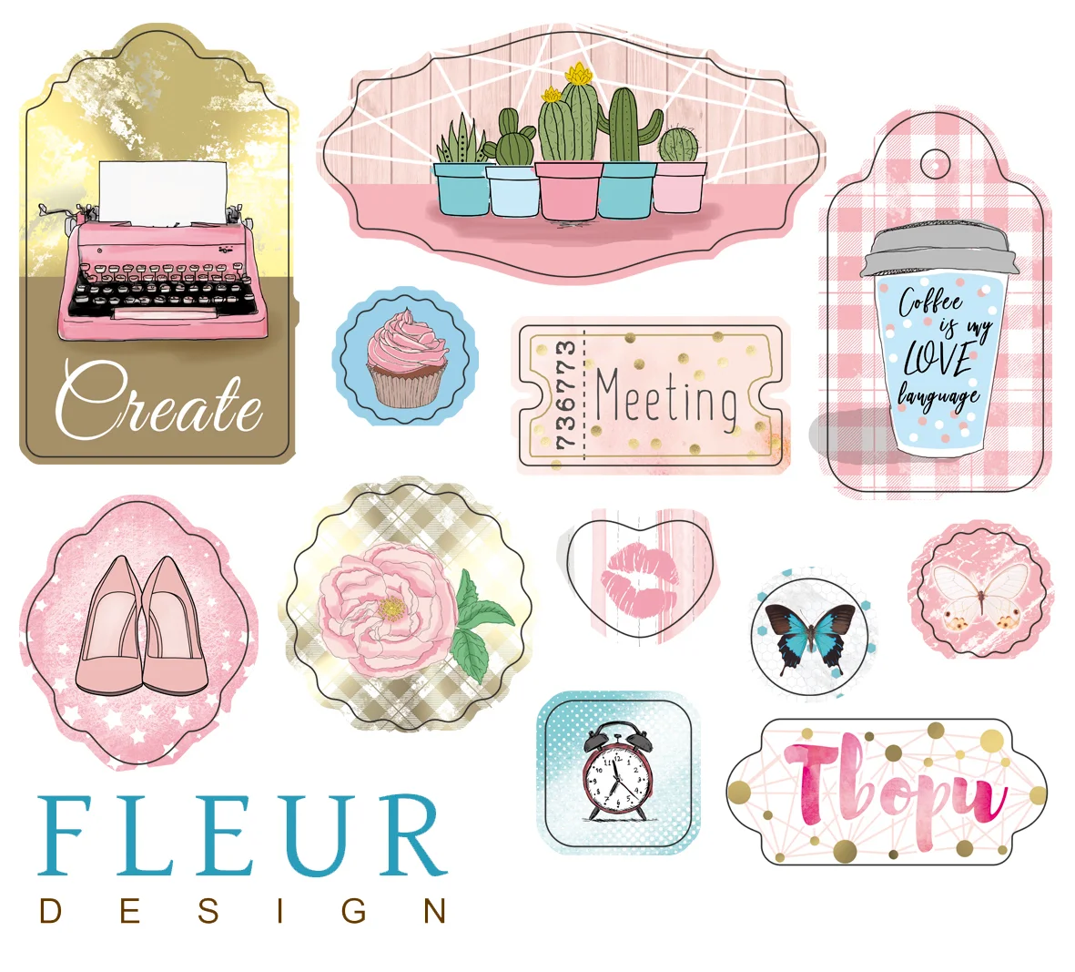 Наборы чипбордов "Твори" Fleur Design