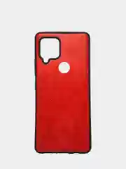 Красный силиконовый чехол накладка для Realme C15 с текстурой кожи (под кожу)