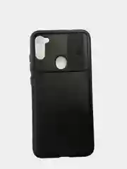 Черный чехол для Samsung A11 (Самсунг A11) матовый с защитой камеры