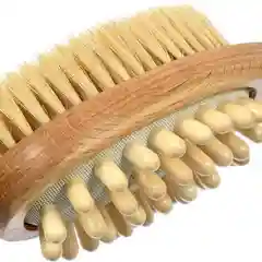 Щетка для сухого массажа тела, двухсторонняя, с деревянной ручкой