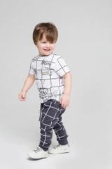 Футболка для мальчика Crockid, монохромная клетка