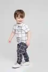 Футболка для мальчика Crockid, монохромная клетка
