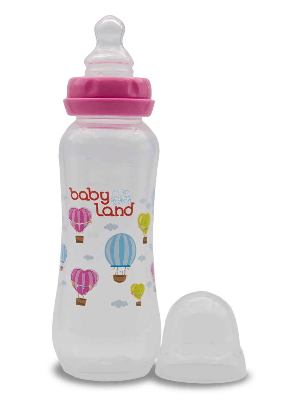 Розовый бутылочка Baby Land, 240 мл, с силиконовой анатомической соской Air System